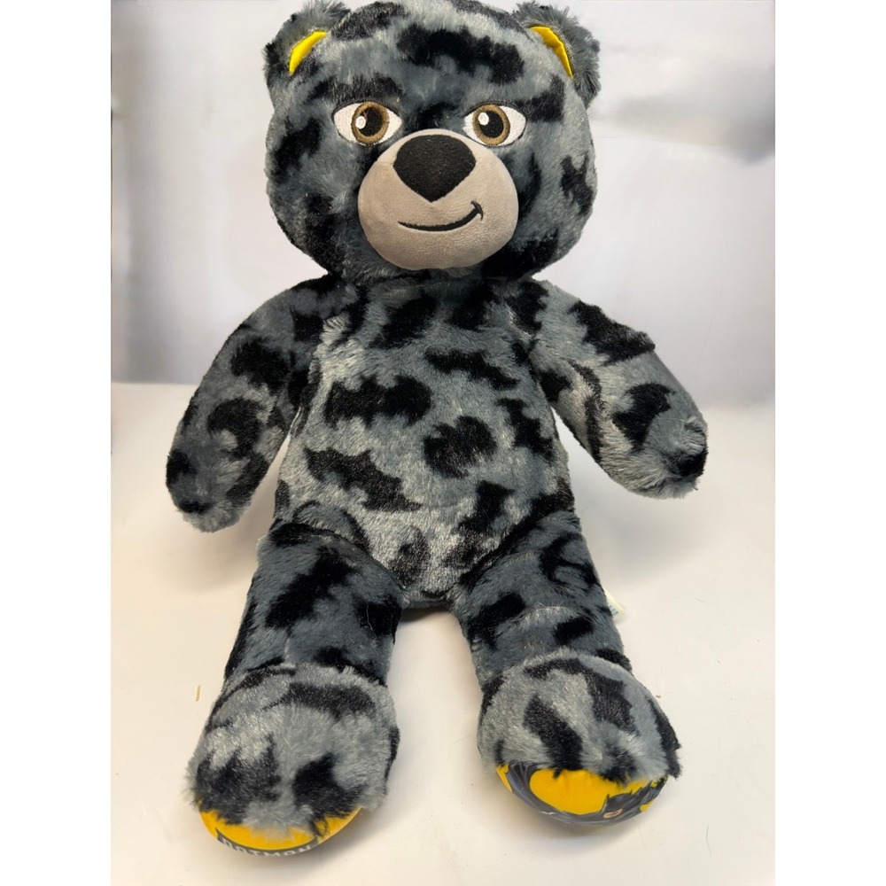 Build A Bear Batman 80 Years Anniversary Teddy Bear Gray Black Leopard Spots